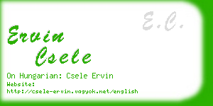 ervin csele business card